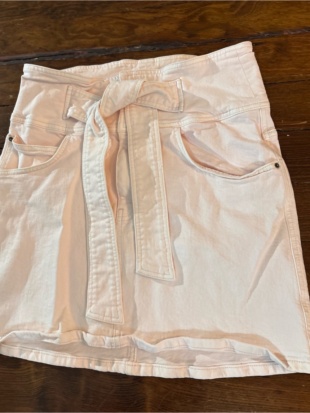 Rebecca minkoff pink denim belted skirt size L - Picture 4 of 7